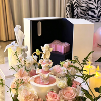 Boîte cadeau rigide à double porte avec tiroir, grande taille, pour gâteau d'anniversaire, fleurs, emballage cadeau