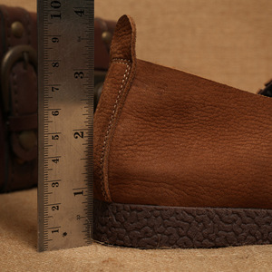 Mocassins en daim pour hommes, bout rond, à enfiler, doublure en cuir véritable, semelle extérieure en caoutchouc, légers, style marche - Product Image 2