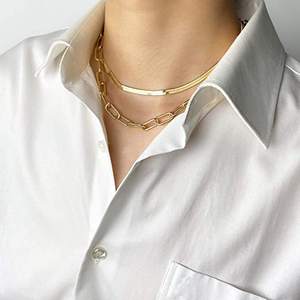 Gran oferta <span class=keywords><strong>de</strong></span> collar <span class=keywords><strong>de</strong></span> cadena <span class=keywords><strong>de</strong></span> Clip <span class=keywords><strong>de</strong></span> papel dorado <span class=keywords><strong>laminado</strong></span> <span class=keywords><strong>de</strong></span> varias capas <span class=keywords><strong>para</strong></span> <span class=keywords><strong>mujer</strong></span> - Product Image 4