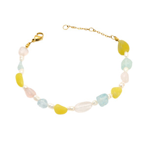 ZOGXIN Pearl And Natural Stone Bracelet Gold Color Handmade Beaded Jewelry Gift - Product Image 5