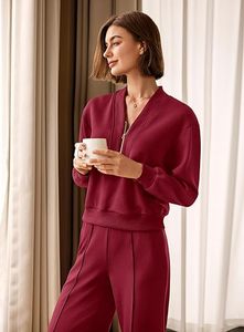 Custom Logo <strong>Women's</strong> 2-piece Set Autumn <strong>Travel</strong> <strong>Clothes</strong> Comfortable Sportswear Wide-leg Pants Ladies' Casual Suit - Product Image 2