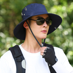 Chapeau Bob Homme d'Extérieur Réglable Anti-UV Respirant en Toile pour l'Été, Randonnée, Pêche, Style Décontracté - Product Image 2