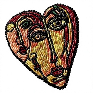 Crown Bee Heart Embroidery Badges Handmade India Silk Wire Patch Brooch Beaded Diamond Embroidered Applique <b>Sewing</b> - Product Image 2