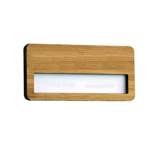 Badge nominatif réutilisable en bambou écologique, produit écologique, logo personnalisé, badge nominatif en bambou, produit réutilisable, badge nominatif - Product Image 3