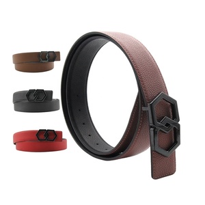 Cinturones reversibles de cuero genuino para hombre, con hebillas de acero inoxidable de lujo personalizadas, negro y marrón - Product Image 1