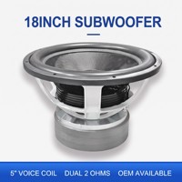 Servicio OEM, Subwoofer de 18 Pulgadas, 4500W RMS, Doble Bobina de 2 Ohmios, Canasta de Aluminio, Bobina de Voz BAVC de 5 Pulgadas, Amortiguador de 4 Capas, Altavoz para Auto