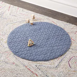 Tapis de jeu en coton biologique matelassé pour <span class=keywords><strong>bébé</strong></span>, couverture rampante, pour soins de <span class=keywords><strong>bébé</strong></span>, tapis de jeu en coton écologique, <span class=keywords><strong>sieste</strong></span> matelassée en diamant - Product Image 4