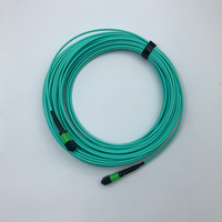 Cable de Fibra Óptica MPO/MTP MM OM3 OM4 de 12 Núcleos, 50/125m, Baja Pérdida, LSZH, para Interiores, 40G/100G, Cableado de Alta Densidad para Centros de Datos