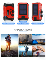 Handkurbel-Aufladbares Notfallradio Wasserdicht Outdoor Camping Überlebens-Set ABS Tragbar 10000mAh Solarbetrieben AM/FM LED-Lampe