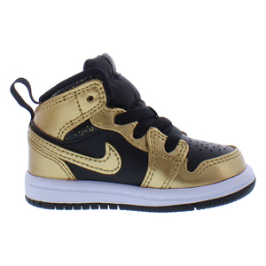 รองเท้ากีฬาลำลองสำหรับทารก/เด็กวัยหัดเดิน Nike จอร์แดน1ขนาดกลางสีดำ/สีทองเมทัลลิค/สีขาวคุณภาพดี-100% ของแท้ - Product Image 3