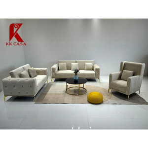 Set di Divani di Lusso Moderni in Tessuti Confortevoli di Alta Gamma, Arredamento per <span class=keywords><strong>Soggiorno</strong></span> 1+2+3 Posti in Stile Europeo - Product Image 1
