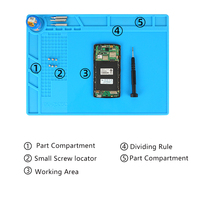 Tapis de réparation en silicone magnétique résistant à la chaleur pour bureau, tapis de réparation de téléphone portable résistant à la chaleur DK-840