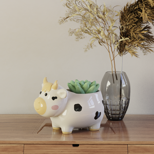Groothandel Huis Tuin Dierenplanter Kleine Decoratieve Bloempotten Hete Verkoop Keramische Melkkoe Bloempot Dier Bloemplanter - Product Image 2