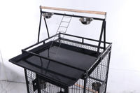 Cage à oiseaux de luxe en fer forgé robuste pour perroquets, ara et cacatouas, avec roulettes, 68 pouces