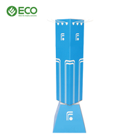 Présentoir de Magasin de Vêtements Écologique et Recyclable, Pliable sur 3 Côtés, en Métal, avec Éclairage LED Rotatif, Portable, Marque ECO