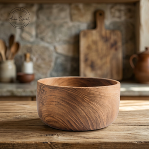 Bol en bois de qualité supérieure avec finition naturelle à grain lisse Bol de service de cuisine écologique fiable - Product Image 1