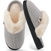 Pantoufles d'intérieur en tricot chaud pour femmes, vente en gros directe usine, doublure épaisse en mousse à mémoire de forme, couleur personnalisable, emballage inclus