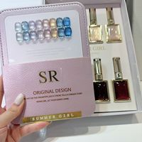 Kit de vernis à ongles gel UV magnétique effet œil de chat SR 8 nuances, dégradé bleu océan aquamarine, transparent cristallin nude