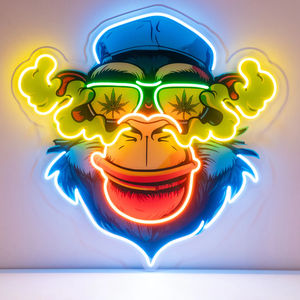 Enseigne néon LED personnalisée avec design singe flamboyant, impression UV sur acrylique, décoration pop art pour la maison et le bureau - Product Image 2