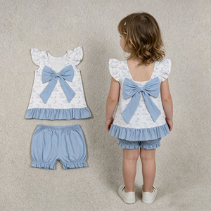 RTS Boutique Casual Dog Print <b>Big</b> <b>Bows</b> Sister Girls Clothing Sets Summer Breathable New Designs Clothes - Product Image 4