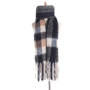 Écharpe en <span class=keywords><strong>laine</strong></span> à <span class=keywords><strong>tricoter</strong></span> de luxe <span class=keywords><strong>pour</strong></span> femmes et hommes, étoles d'hiver, écharpe solide à pampilles <span class=keywords><strong>pour</strong></span> dames, écharpe tissée de grande taille, teinte unie, vente en gros - Product Image 4