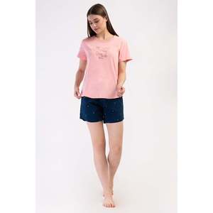 Conjunto de Pijama para Mujer, Talla XXL, Cuello Redondo, Manga Corta, Chaqueta Ovalada, Cómodo - Product Image 1