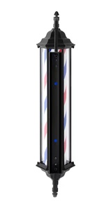 Poste de Barbero Negro Antiguo, Letrero para Salón de Belleza, Luces para Barbería - Product Image 2