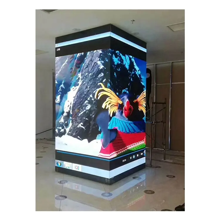 HD aeroporto shopping display led tela LED tela de publicidade indoor pilar Quadrado