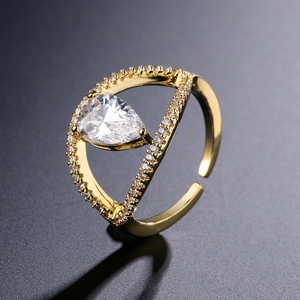 Bague RAKOL RP2246 en zircon plaqué or brillant de luxe pour mariage, bijoux fins - Product Image 2