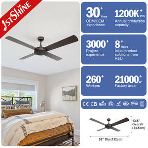 1stshine Ventilateur de plafond électrique silencieux 3 vitesses Moteur ventilateur de plafond à distance sans lumière - Product Image 3