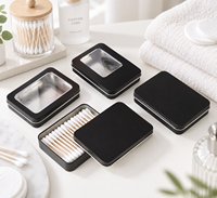 Boîte en étain personnalisée avec couvercle à fenêtre transparente et insert en mousse pour clés USB, accessoires technologiques, emballage de marque privée