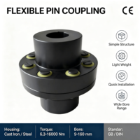 Accouplement à broche de colonne TL à disque flexible en acier, conception peu encombrante, manchon en caoutchouc amortissant les chocs pour équipements moteurs et imprimeries