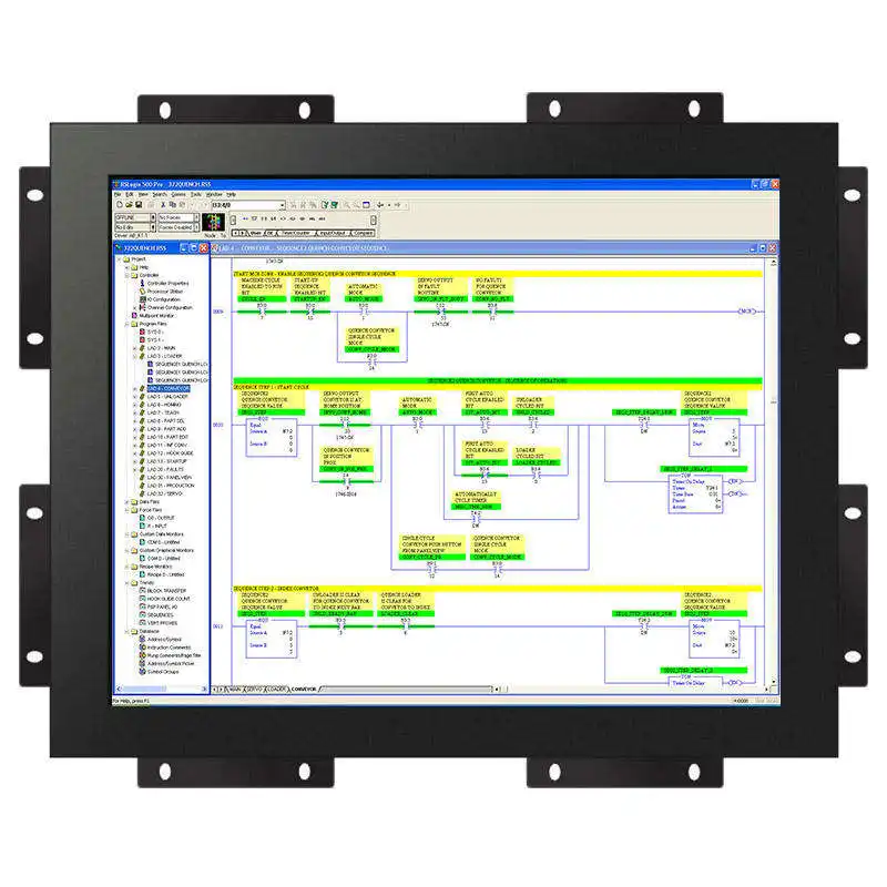 HD-MI VGA Layar Sentuh Kapasitif Bingkai Logam Aluminium TFT Tertanam Datar Murni OEM Industri LCD LED Monitor