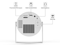 HY300 Pro Mini projecteur LED domestique 4K vidéo Full HD système d'écran miroir intelligent portable avec Wifi sans fil et support