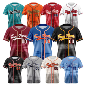 Ademende Plus Size Bedrukte Gepersonaliseerde Custom Logo Honkbal Shirt Op Maat Urban Style Heren Jeugd Honkbal Jersey - Product Image 1