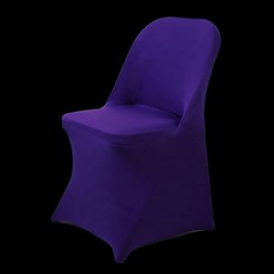 Housses de chaise pliantes en gros, blanches, noires, ivoire, en spandex, housses extensibles pour mariage - Product Image 2
