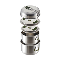 Équipement de randonnée de haute qualité à bas prix en acier inoxydable Camping Cook Pan Camping Réchauds et ustensiles de cuisine