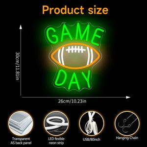 Game Day Letreros Neon Football LED dimmable USB powered ambient <b>light</b> store <b>window</b> decoration <b>light</b> street indicator <b>light</b> 5v - Product Image 3