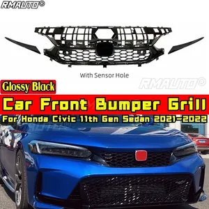 ชุดแต่งกระจังหน้า Civic สีดำเงา สไตล์ TR สำหรับ Honda Civic รุ่นที่ 11 ซีดาน ปี 2021-2022 อุปกรณ์ตกแต่งรถยนต์ - Product Image 2