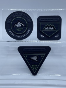 Tシャツと帽子用プリントフックとループバッキング付きベルクロウェーブパッチ用カスタムモダンラウンドポリエステル - Product Image 6