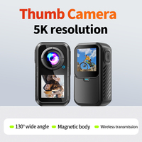 Caméra Sportive Étanche 30M 5K 4K 60fps Double Écran Tactile pour Vélo Moto Casque EIS MicroSD Suivi IA 120°