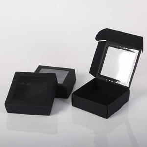 Caja de Cartón Corrugado Kraft Plegable Personalizada de Color Marrón, Fabricada con Materiales Reciclados, Caja Portátil para Alimentos, Pasteles y Pizza con Ventana de PET - Product Image 5