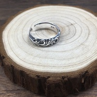 Nouvelle bague ouverte en argent 925 plaqué rhodium vintage pour homme, design de poupée unique et tendance, cadeau de mariage ou de fiançailles