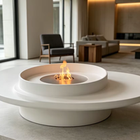 Brasero au propane circulaire léger et portable, foyer à gaz moderne pour extérieur, patio, petit jardin, idéal pour les fêtes en plein air