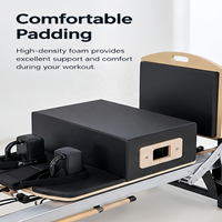 Appareil de Pilates Reformer Commercial pour Entraînement Physique avec Système de Cordes Fluides et Barre de Pieds Réglable pour Studio