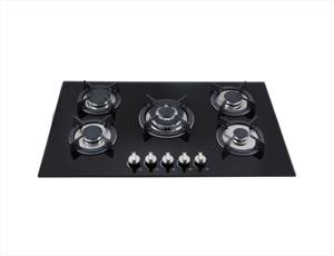 Stufa in acciaio inox di alta qualità con pannello di vetro nero, stufa a Gas con 5 bruciatori incorporati, elettrodomestici da cucina - Product Image 2