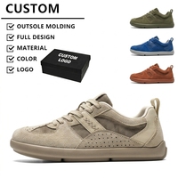 Chaussures de marche décontractées basses pour hommes en daim beige et maille, respirantes, légères, antidérapantes, confortables, OEM