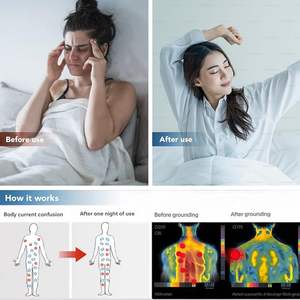 Sábana bajera de tierra 5% fibra de plata 95% algodón sábana bajera con cable de puesta a tierra - Product Image 3