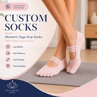 Chaussettes de yoga croisées à cinq doigts de haute qualité, respirantes, pour l'entraînement féminin, le Pilates et le yoga