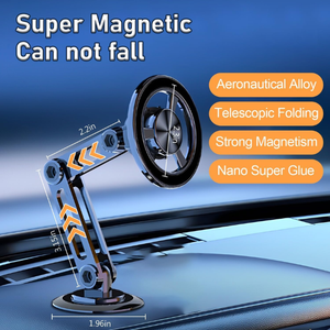 ที่ยึดโทรศัพท์มือถือแบบหมุนได้ 360 องศา ทำจากอลูมิเนียมอัลลอยด์ แม่เหล็กแรงสูง สำหรับติดตั้งบนคอนโซลรถยนต์ ใช้ได้กับ <span class=keywords><strong>iPhone</strong></span> 17 16 15 14 <span class=keywords><strong>13</strong></span> และใช้บนโต๊ะได้ - Product Image 2